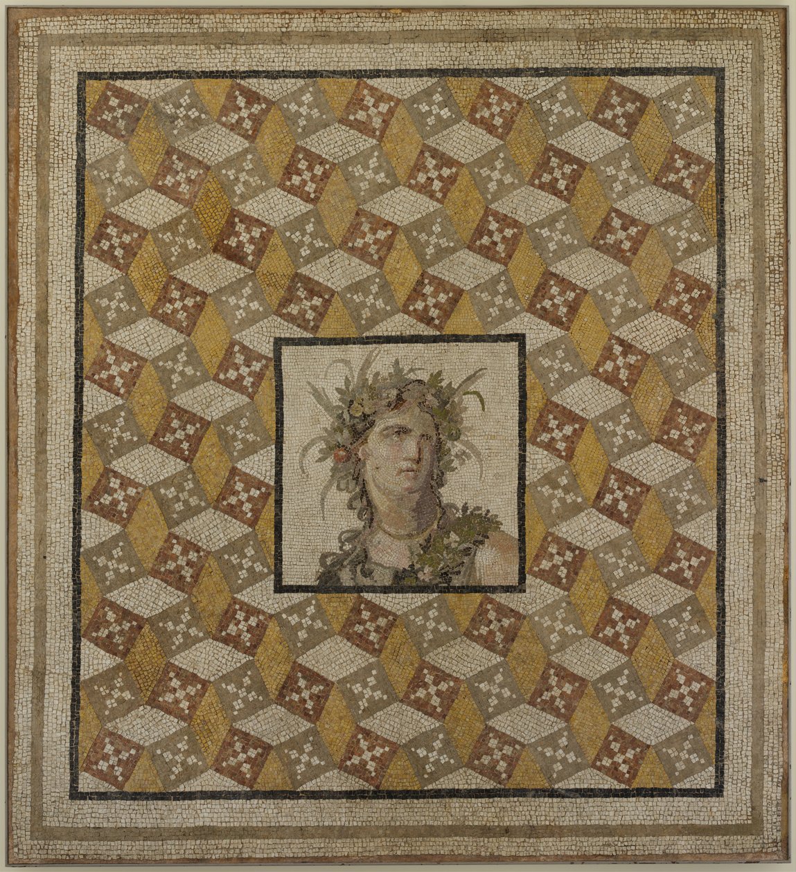 Mosaikkgulvpanel (stein, fliser og glass) av Roman