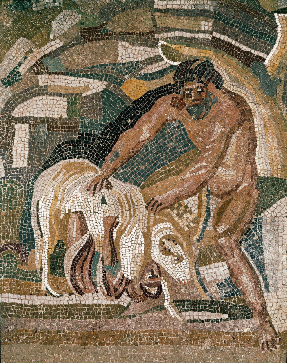 Polyphemus søker Odyssevs gjemt under sauene, fra Villa di Baccano av Roman