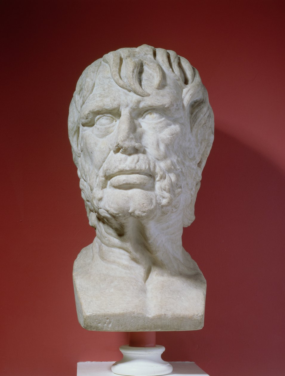 Portrettbyste av Lucius Annaeus Seneca, c.4 f.Kr.-c.65 e.Kr. (marmor) av Roman