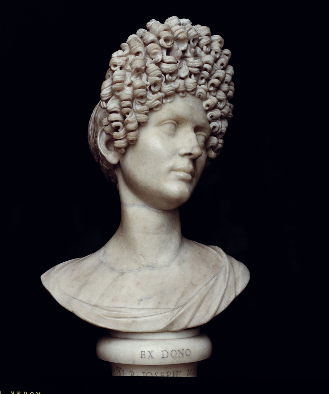 Portrettbyste av en romersk kvinne på Flavius tid, ca 90 e.Kr. (marmor) av Roman