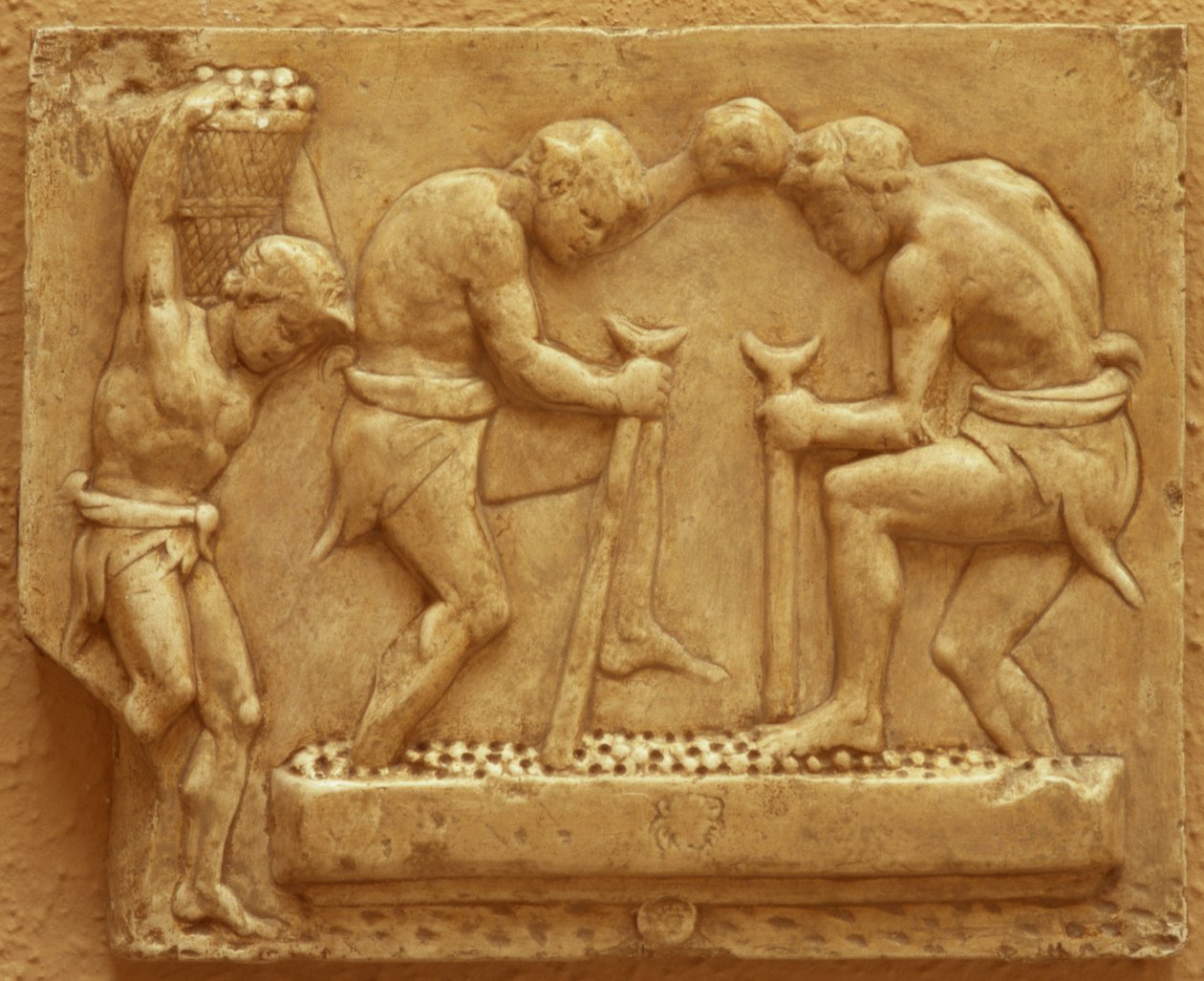 Pressing av druer (marmor) av Roman