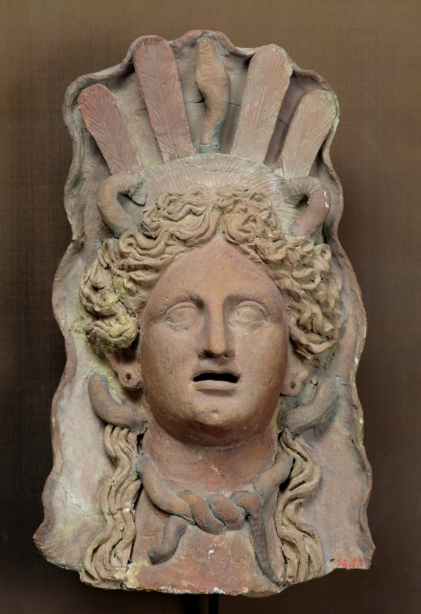 Punisk maske som representerer Demeter, 3.-2. århundre f.Kr. (terrakotta) av Roman