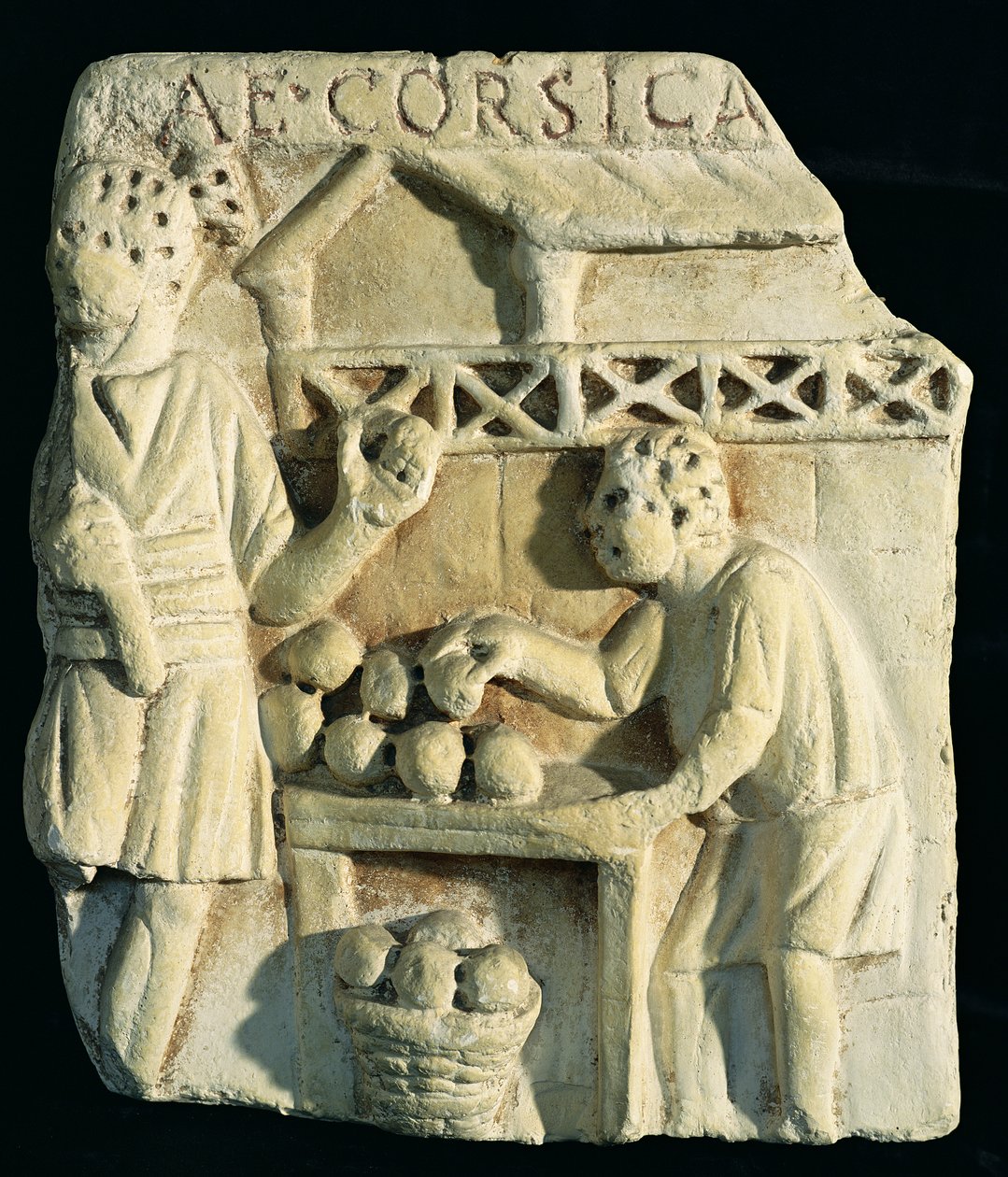 Relieff som viser en brødselger av Roman