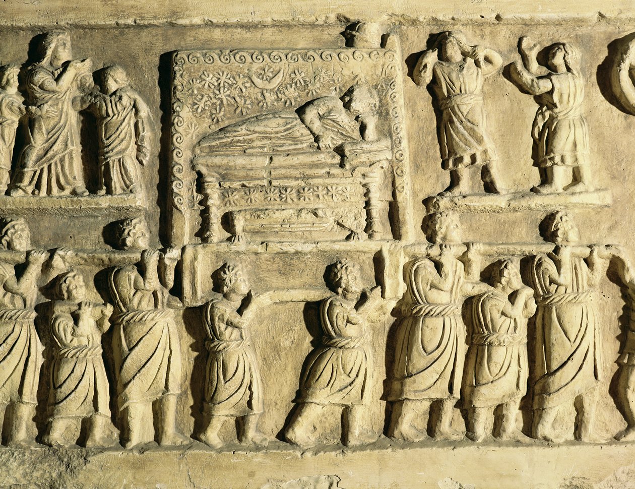 Relieff som viser en begravelsesscene av Roman