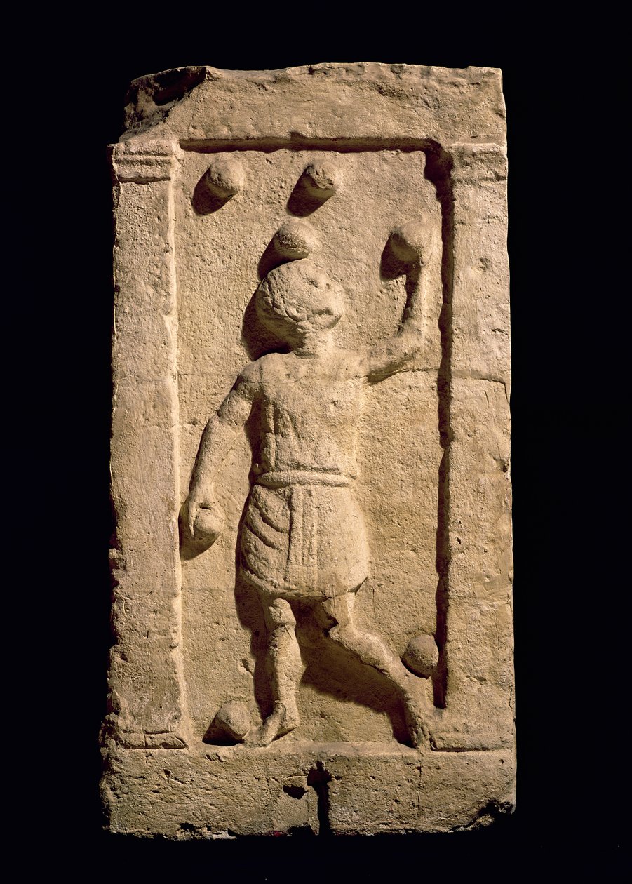 Relieff som viser en gjøgler fra stelaen til Settimia Spica av Roman