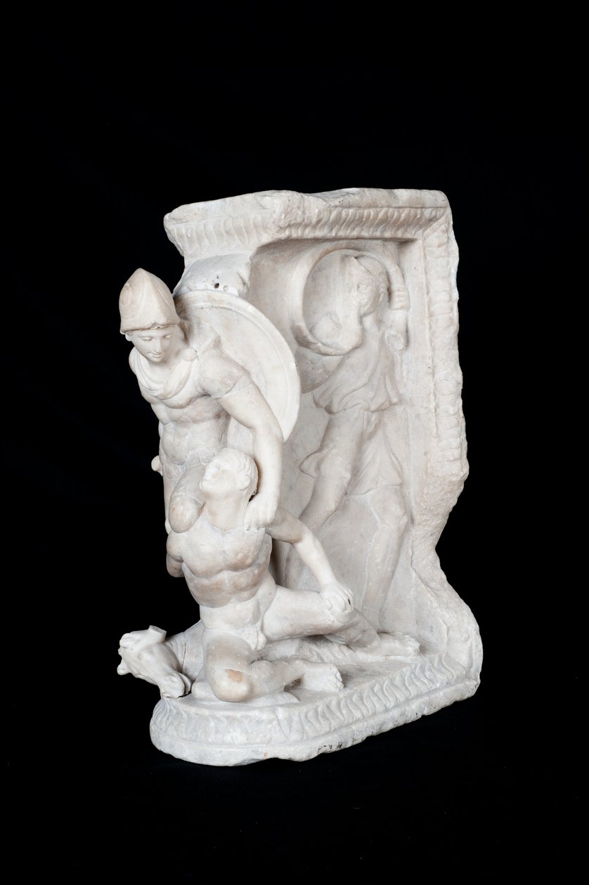 Avlastning med kriger og ridder (marmor) av Roman