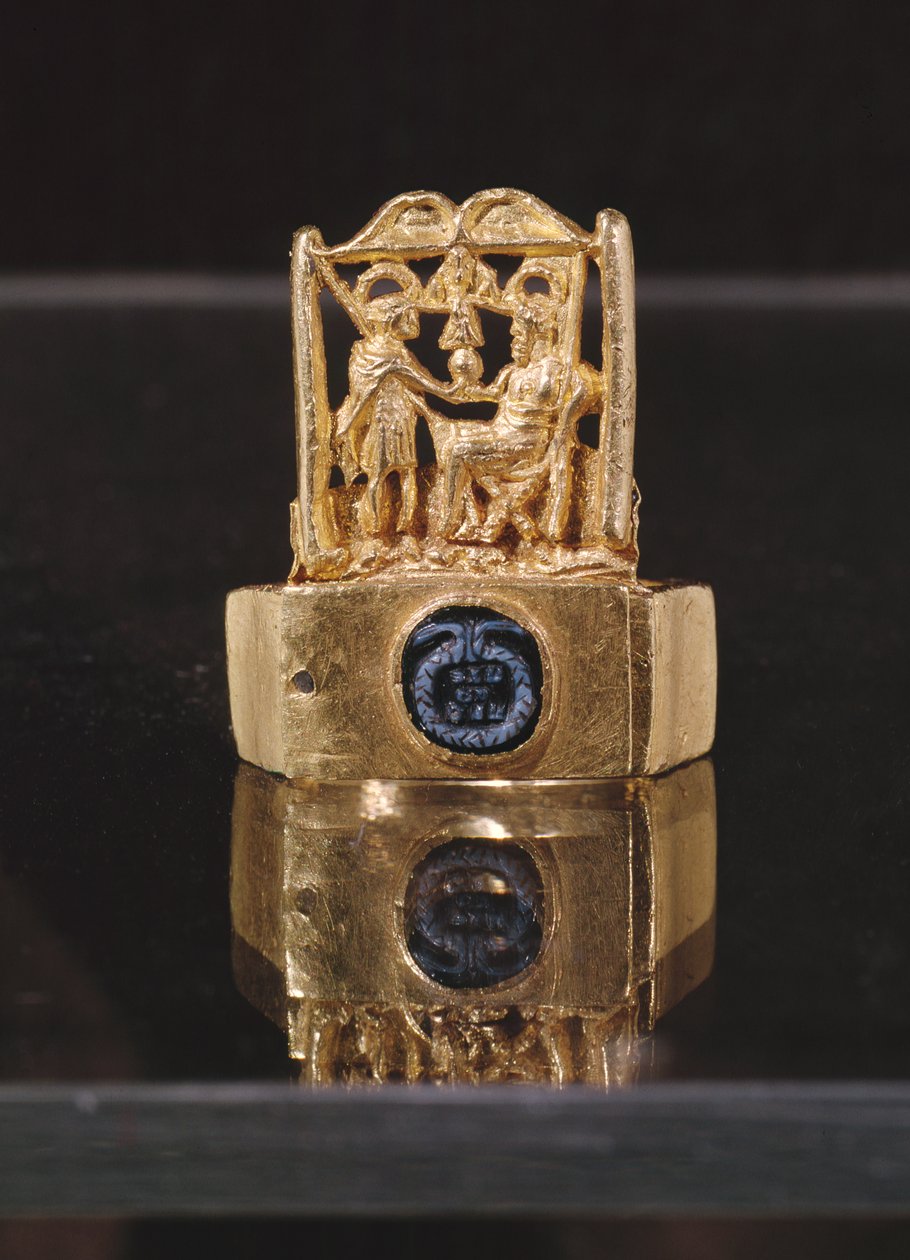 Ring, fra Blagaj nær Mostar, 3.-4. århundre (gull) av Roman