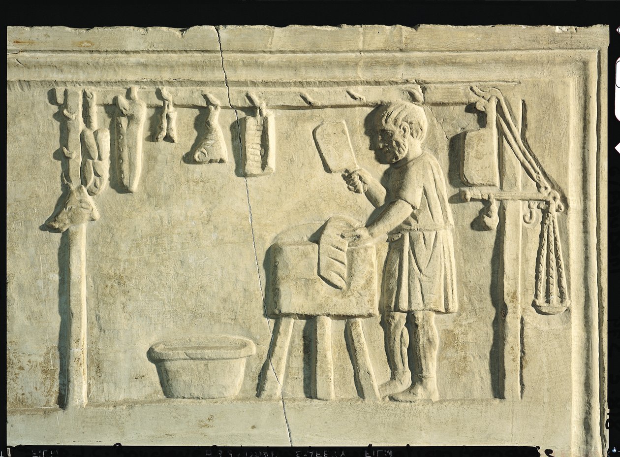 Romerske slaktere, relieffsteinsdetalj av 113294 av Roman