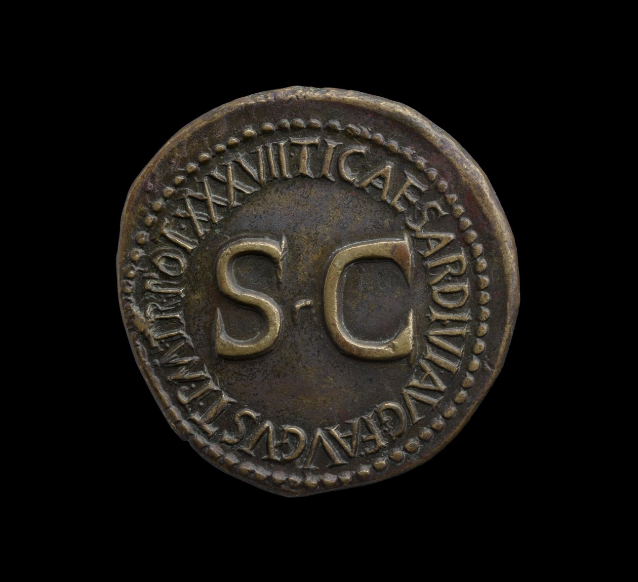 Romersk keisermynt fra Roma, 35-36 e.Kr. (orichalcum messing) av Roman