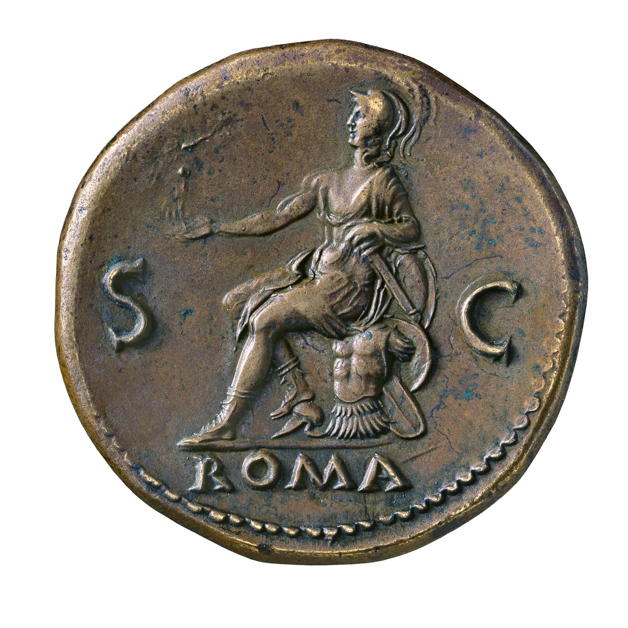 Romersk keisermynt fra Roma, 65 e.Kr. (orichalcum messing) av Roman