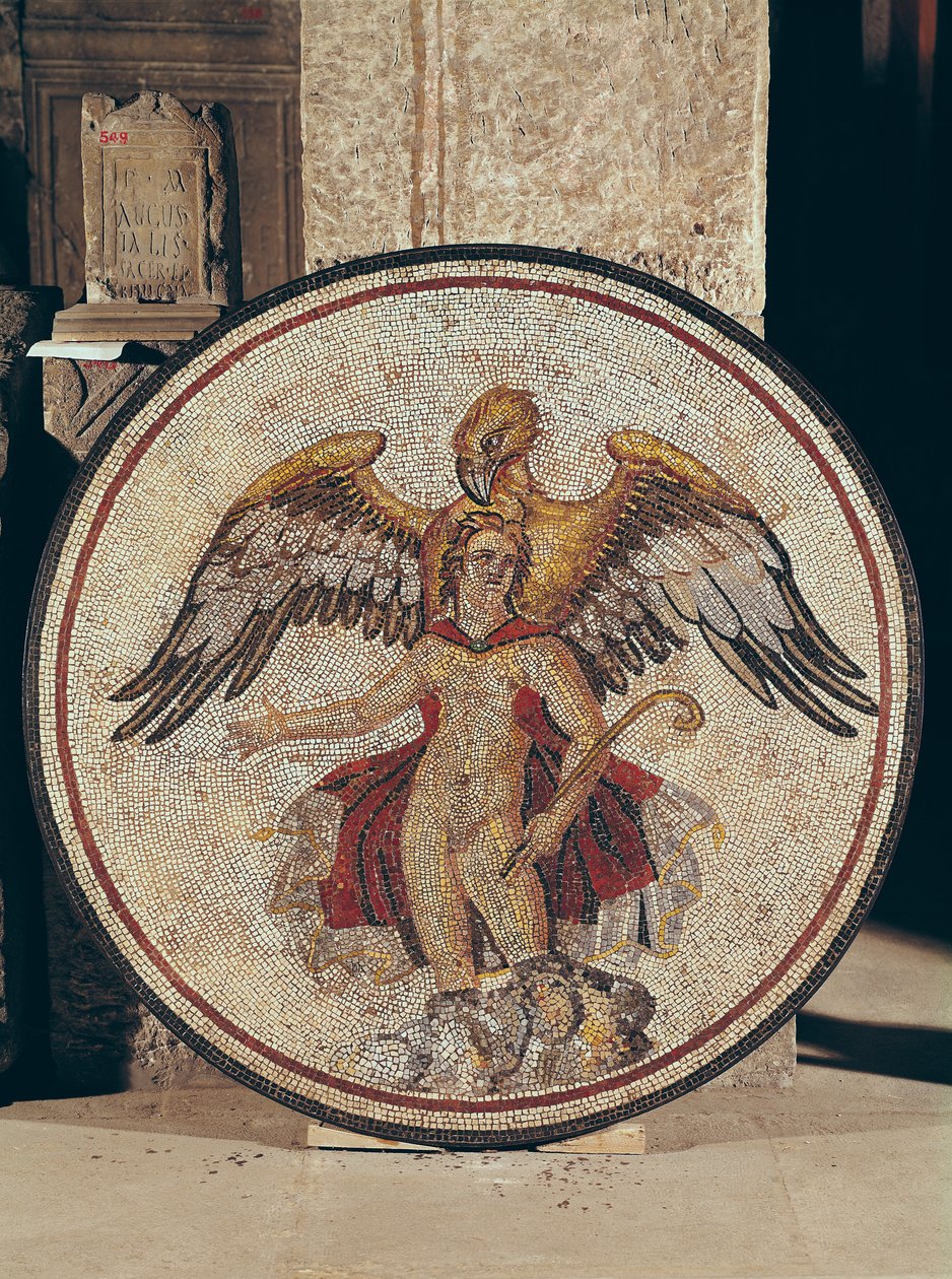 Bortføringen av Ganymedes, 2.-3. århundre (mosaikk) av Roman