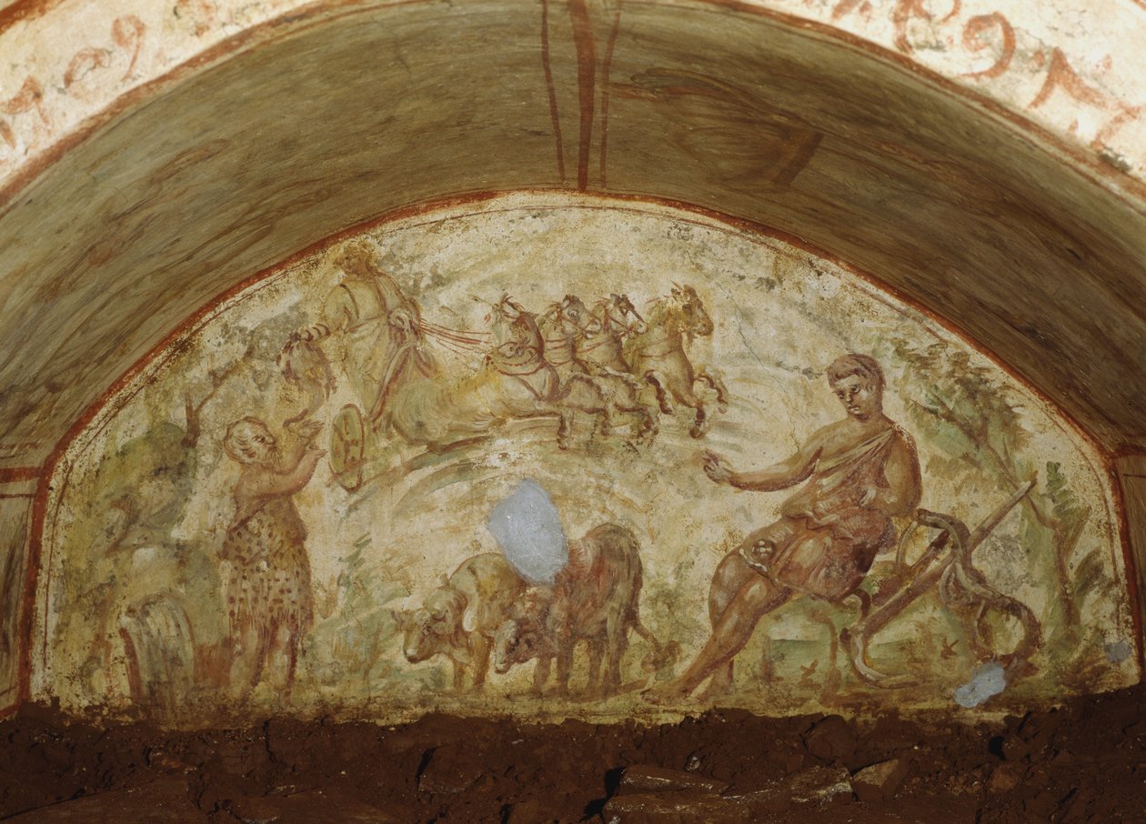 Elias himmelfart, katakombene i Via Latina, Roma av Roman