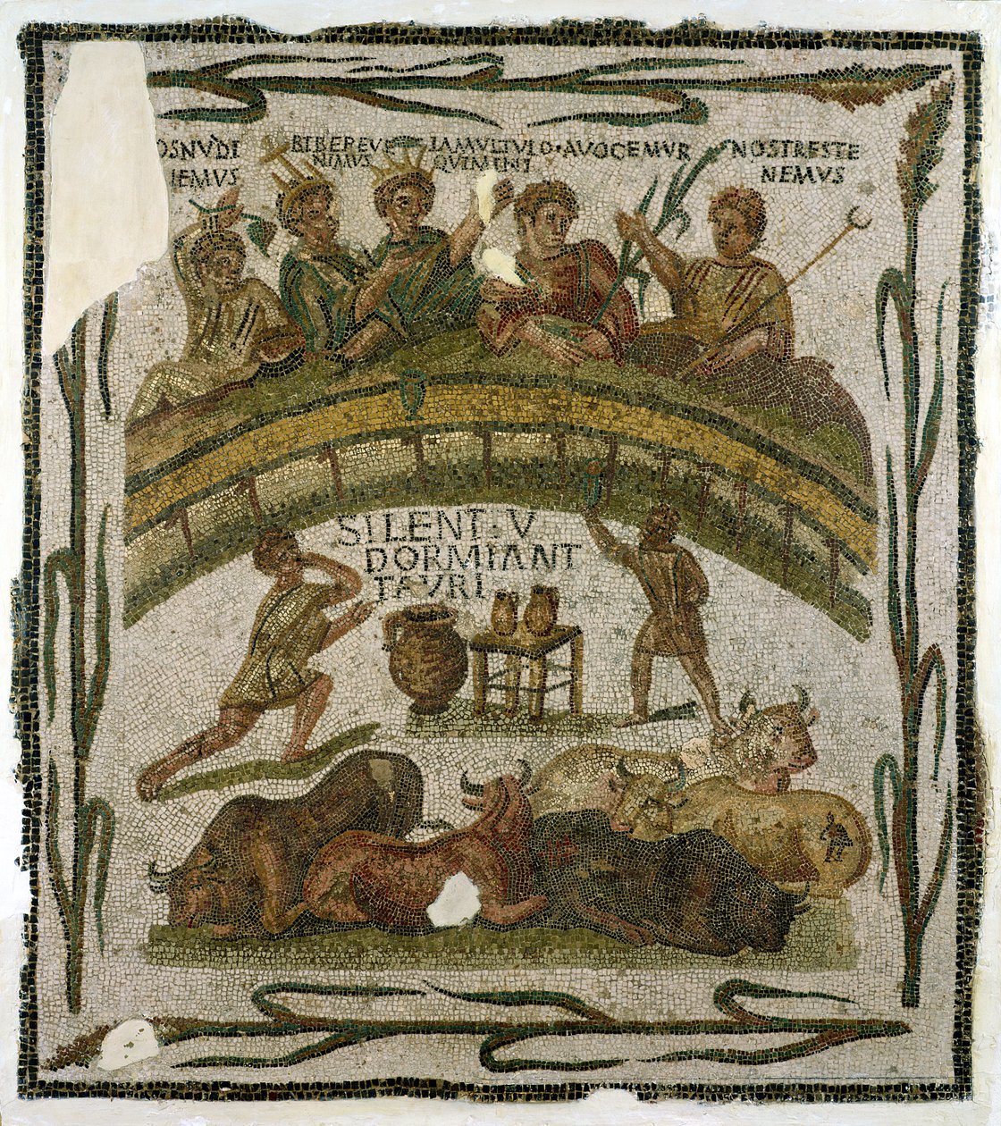 Kostymebanketten, fra El-Jem (gamle Thysdrus) ca. 200-220 (mosaikk) av Roman