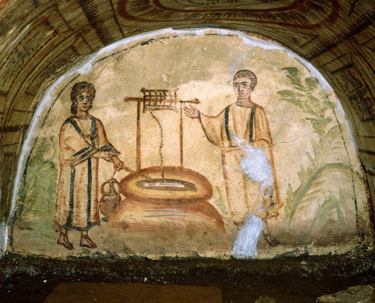 Den samaritanske kvinnen ved brønnen, katakombene i Via Latina, Roma av Roman