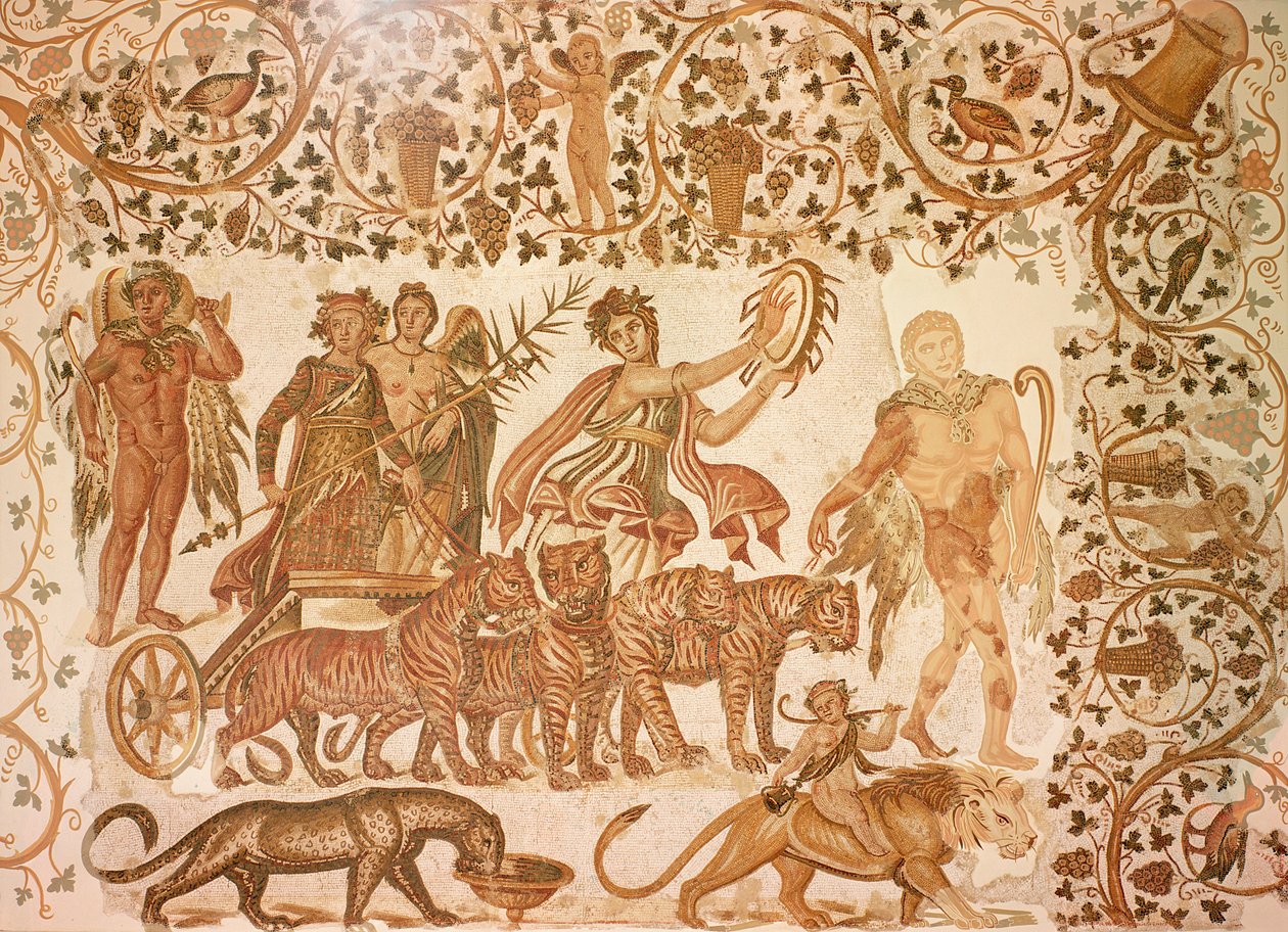 Dionysos triumf (mosaikk) av Roman