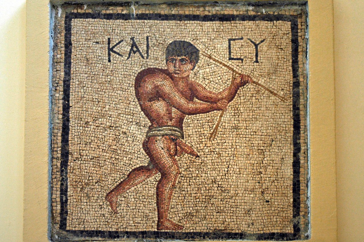 Den glade pukkelryggen, fra Antakya (mosaikk) av Roman