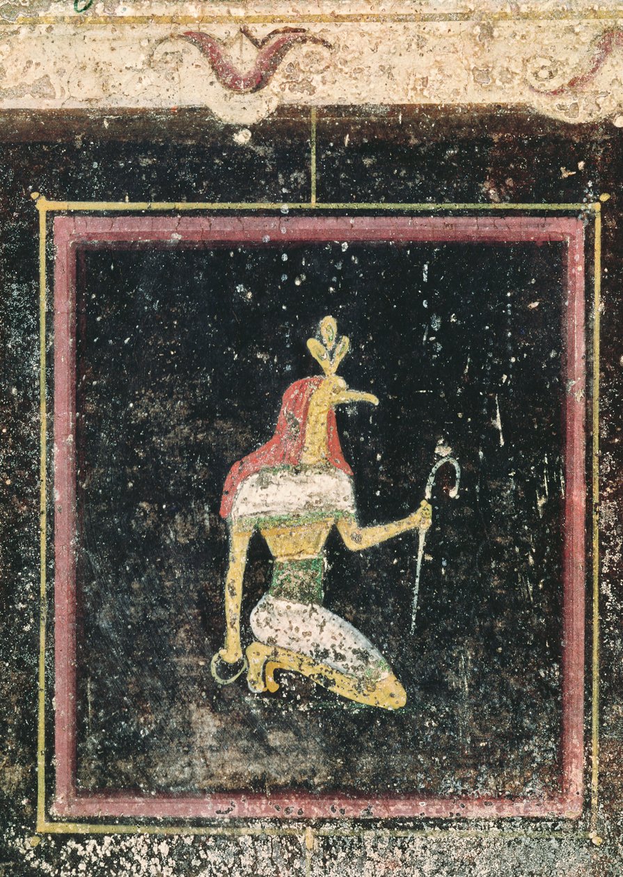 Thoth, detalj fra et talinium dekorert med malerier i egyptisk stil, ca. 27-14 f.Kr. av Roman