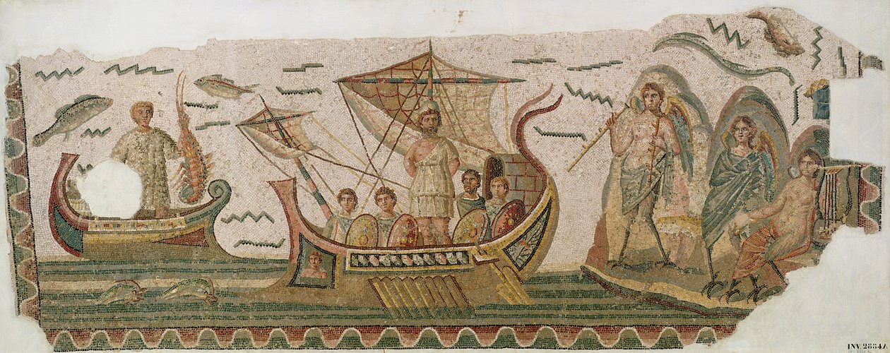 Ulysses og sirenene (mosaikk) av Roman