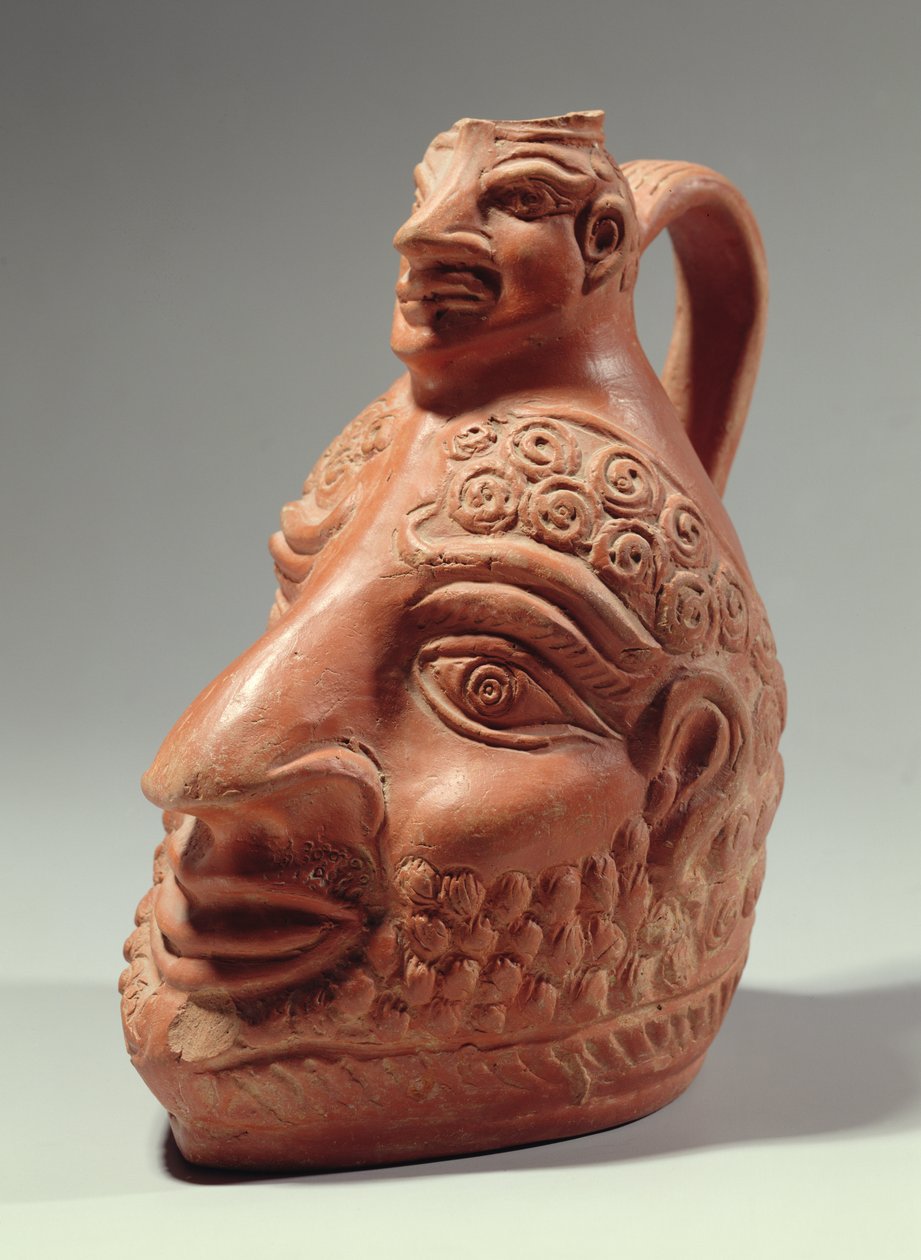 Vase i form av dobbelthode, ca. 400 e.Kr. (keramikk) av Roman