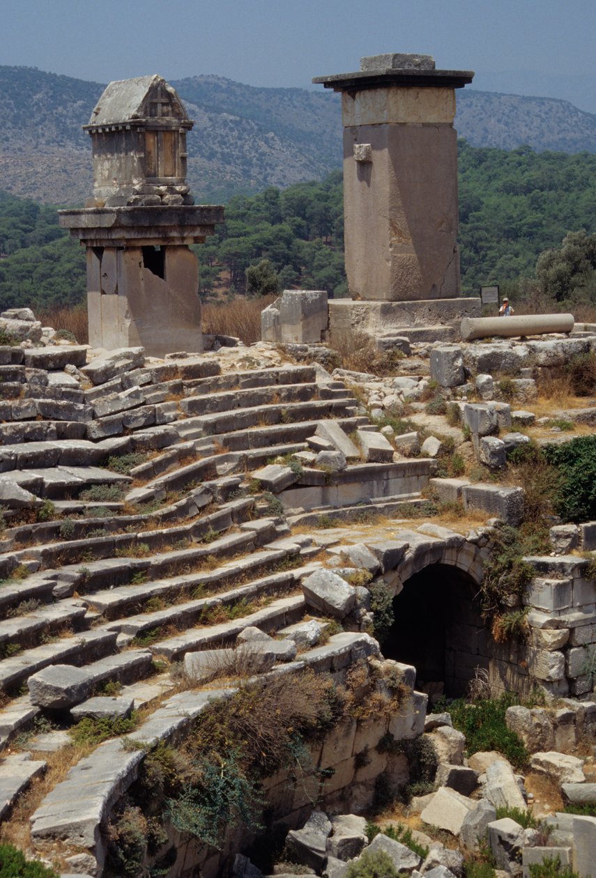 Utsikt over amfiteatret i Xanthos, antikkens Lycia av Roman