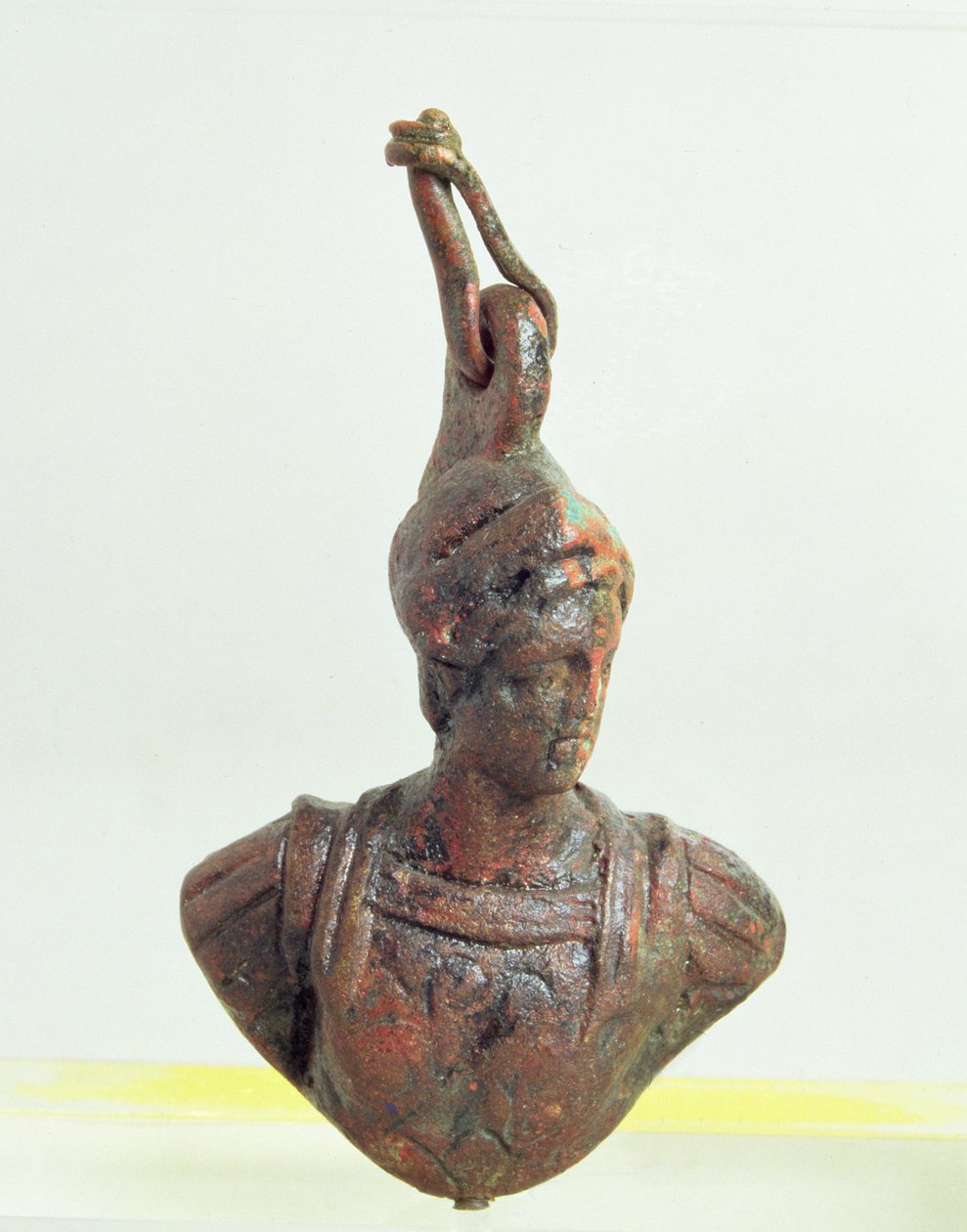 Vekt for vekt i form av en byste av Minerva, romersk (bronse) av Roman