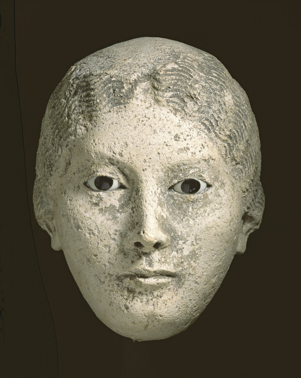 Modell av hodet til en kvinne, 2. eller 3. århundre e.Kr. (gips) (se også 270972-974) av Roman Period Egyptian