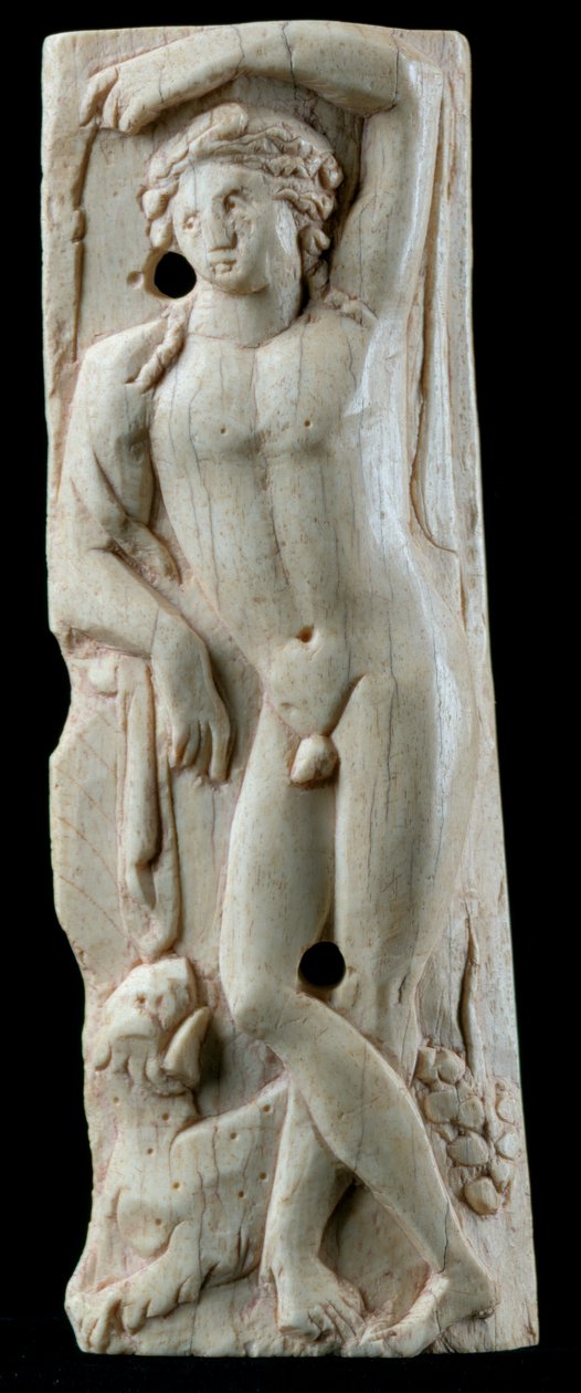 Plakett som viser Dionysus, fra Egypt (bein) av Roman Period Egyptian