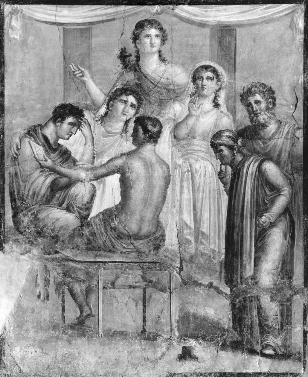 Admetus og Alcestis lytter til oraklet, fra Pompeii, House of the Tragic Poet av Roman Roman