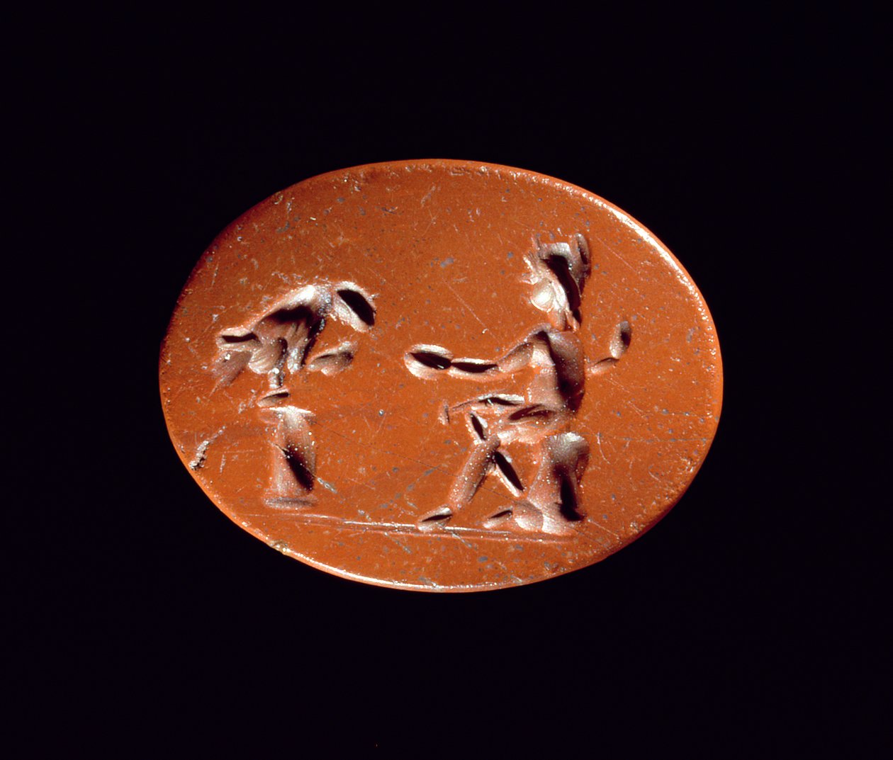 Dyptrykk som viser Ganymede Feeding the Eagle, fra det romerske stedet i Newstead, Melrose av Roman Roman