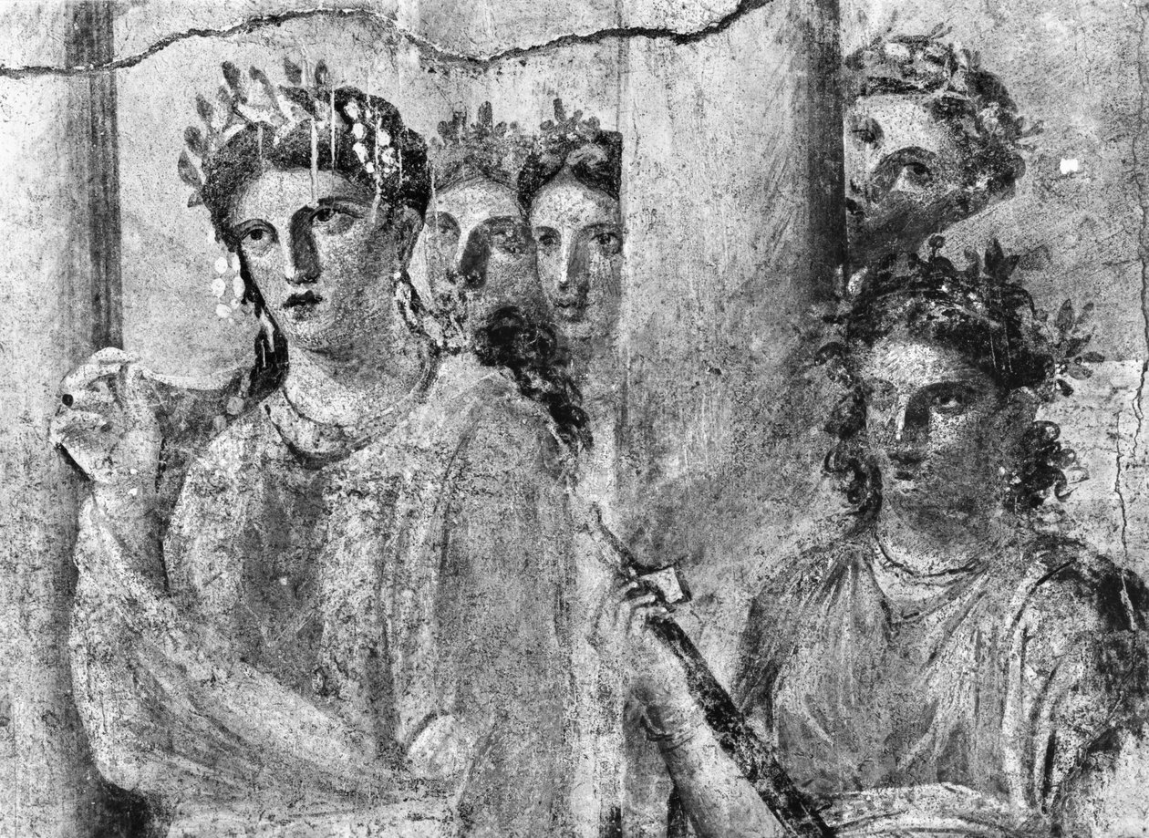 Iphigenia in Tauris, detalj, fra Pompeii, c.15BC-50AD (se også 242787) av Roman Roman