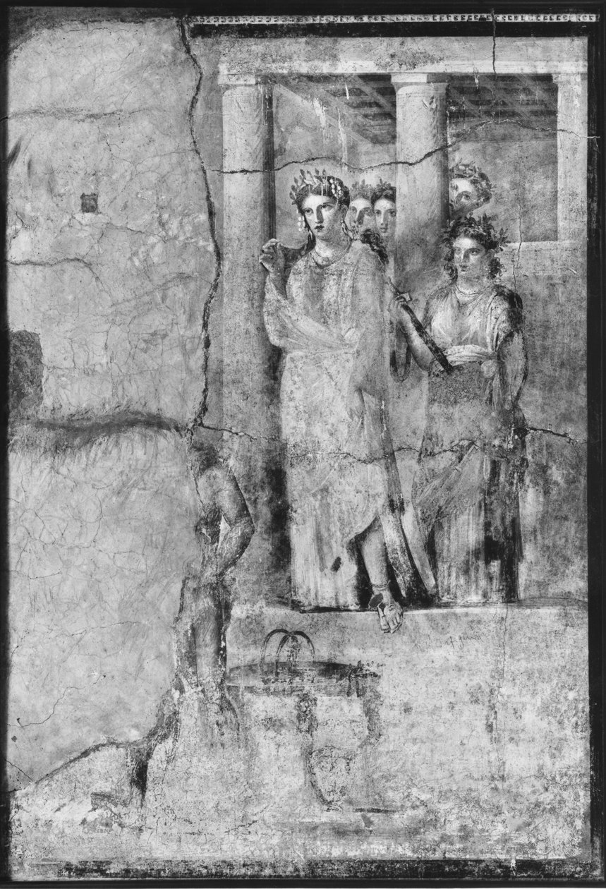 Iphigenia in Tauris, fra Pompeii, ca. 15BC-50AD (se også detalj 242788) av Roman Roman