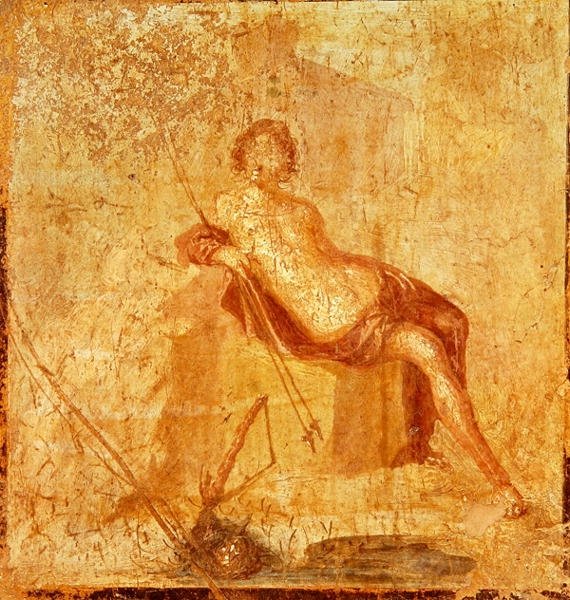 Narcissus, fra Pompeii, 1. århundre f.Kr.-79 e.Kr av Roman Roman