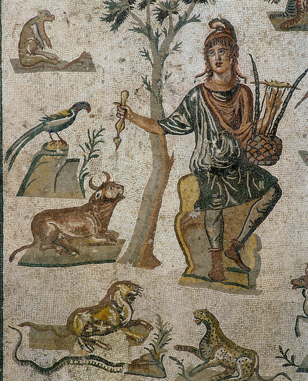 Orpheus omgitt av dyr (detalj) av Roman Roman