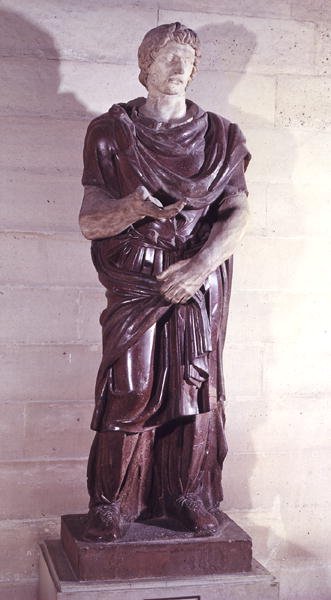 En fangebarbarprins, fra Villa Borghese, Roma (porfyr) av Roman