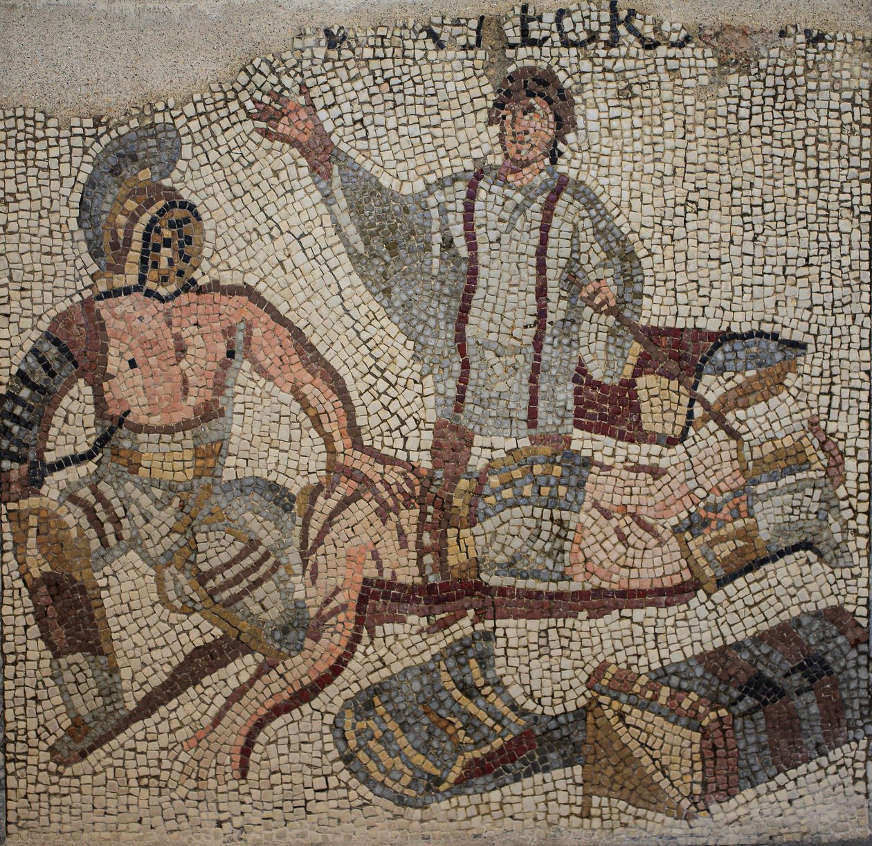 En gladiatorkamp med dommeren av Roman