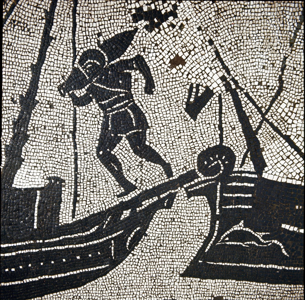 Et skip fra Cagliari som returnerer til havnen i Ostia (mosaikk av Roman