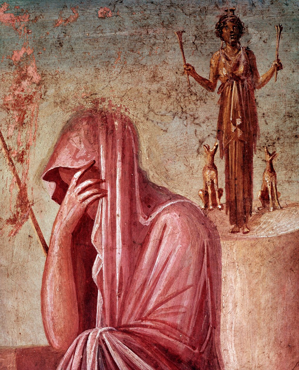 Agamemnon, i Iphigenia-offeret (fresco av Roman