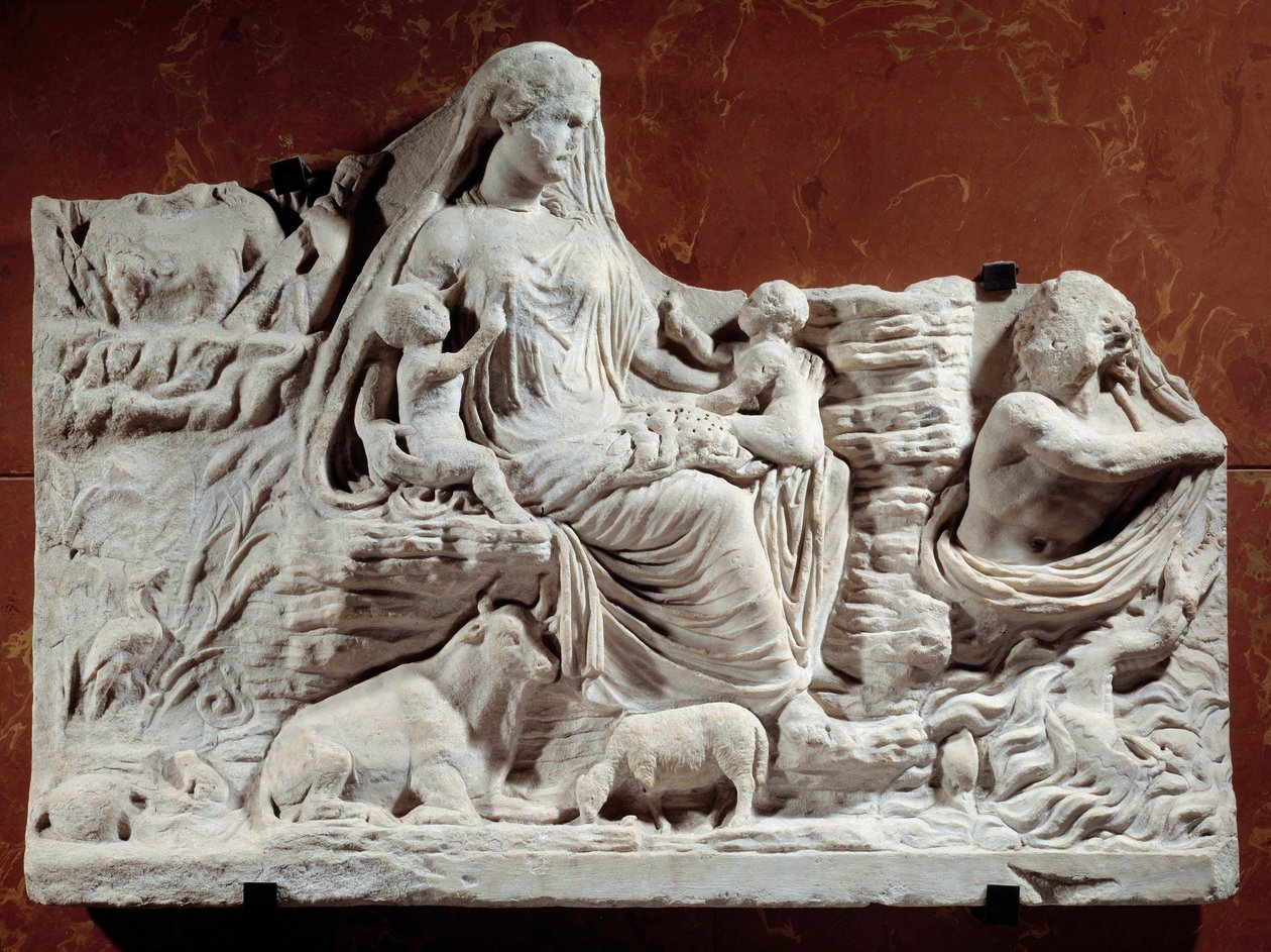 Allegorisk relieff personifisering av Moder Jord. Skulptur funnet i Kartago, begynnelsen av det 2. århundre. Paris, Louvre-museet av Roman