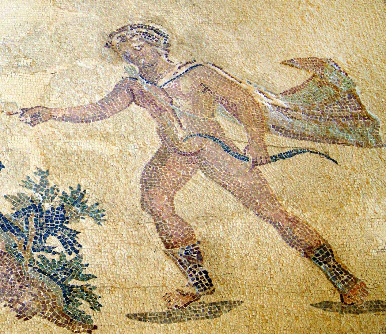 Apollo og Daphne, detalj av Apollo, House of Dionysos, Paphos, Kypros mosaikk av Roman