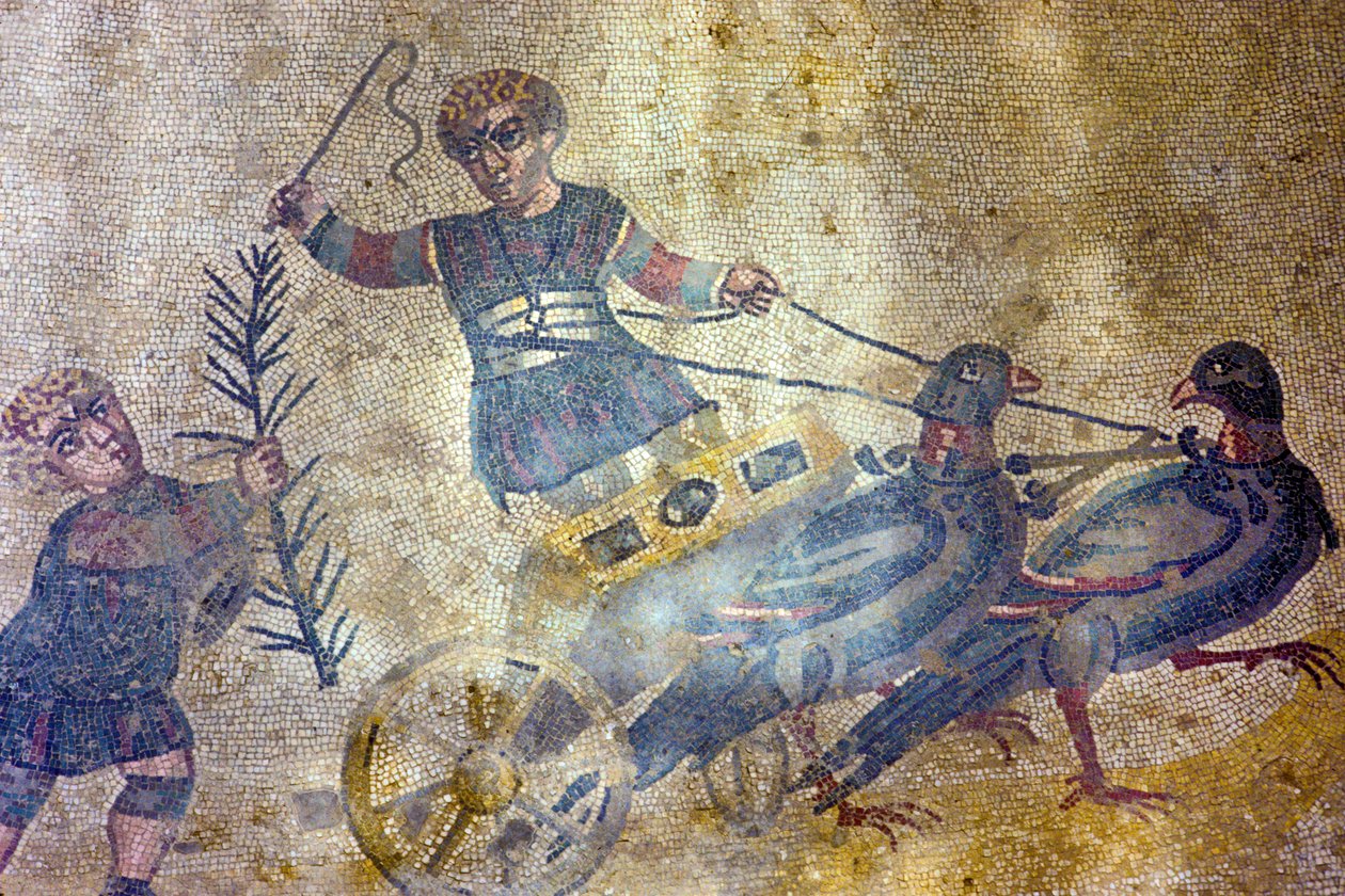 Fuglevogn (mosaikk) av Roman