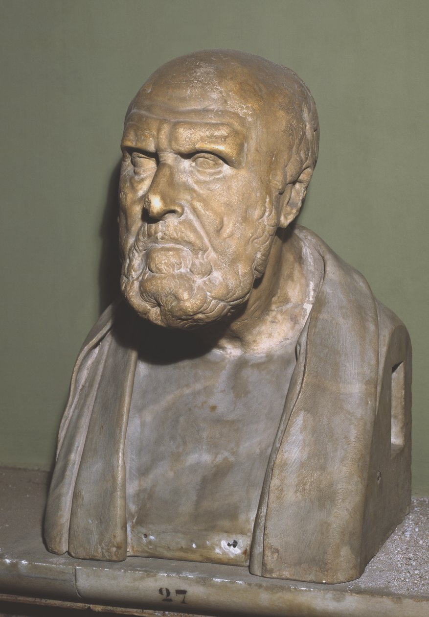 Byste av Chrysippus av Soli, romersk kopi av hellenistisk original (marmor) av Roman