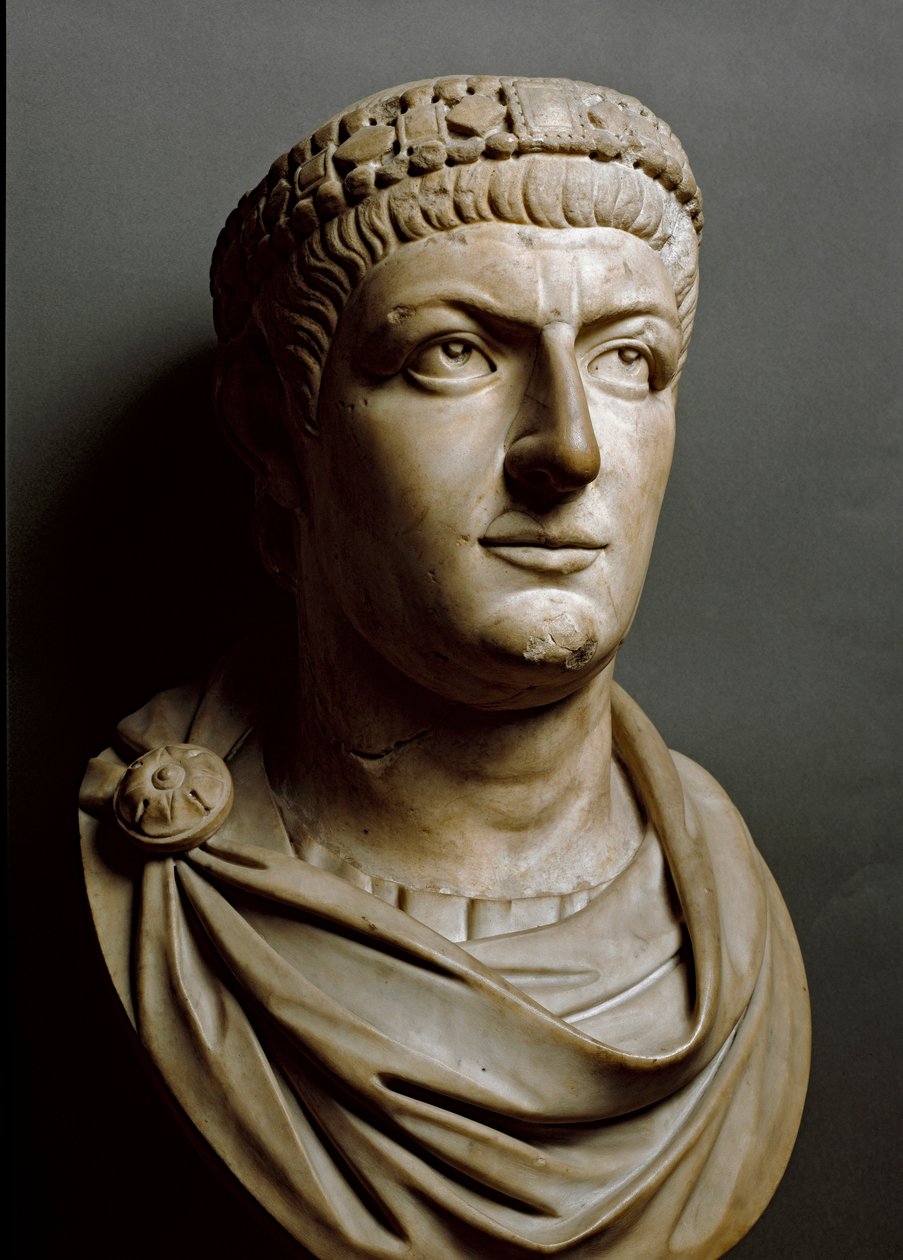 Byste av Konstantin den store (marmorskulptur) av Roman