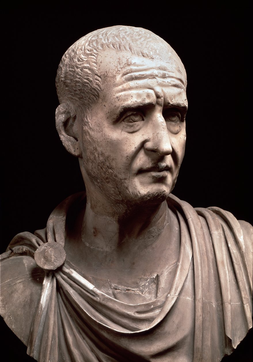 Byste av keiser Decius (marmorskulptur, 3. århundre) av Roman