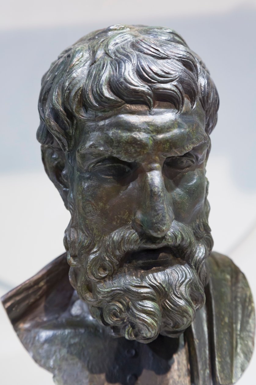 Byste av Epicurus byste (bronse) av Roman