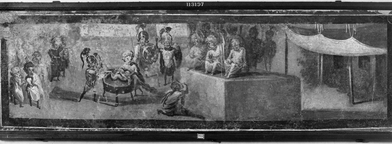 Karikatur av Salomos dom, fra Pompeii, doktorens hus av Roman