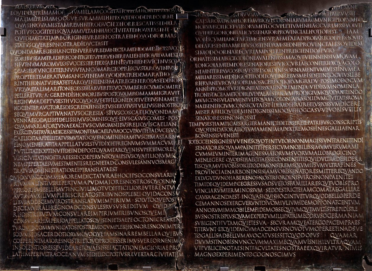 Claudienne-bord: tale av Claude (Claudius eller Clodio av Roman
