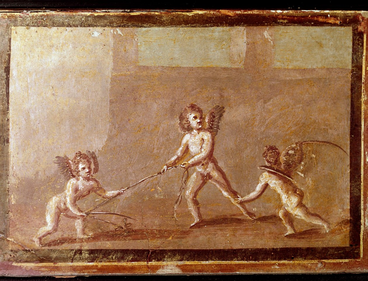 Cupids leker med et tau (fresco av Roman