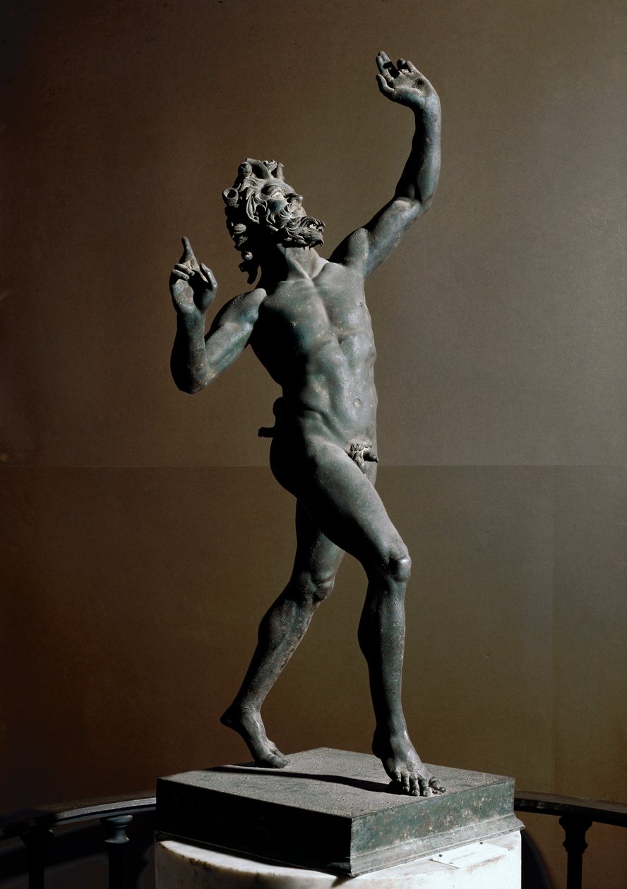 Dansende faun, bronseskulptur, 2. århundre f.Kr av Roman