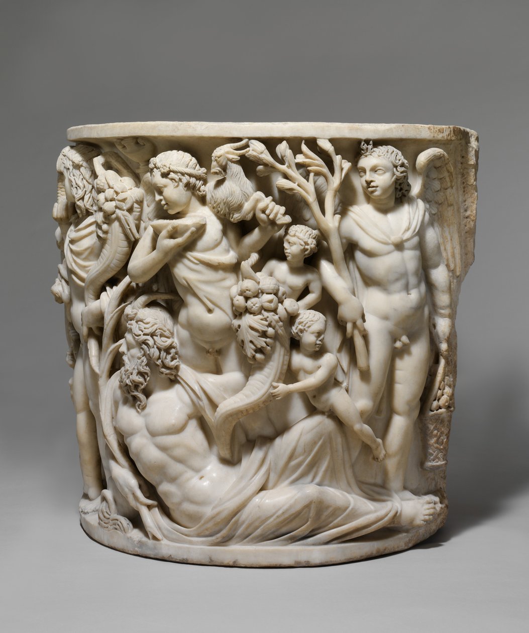 Detalj av marmorsarkofag med triumfen til Dionysos og årstidene, ca. 260–270 e.Kr. (marmor) av Roman