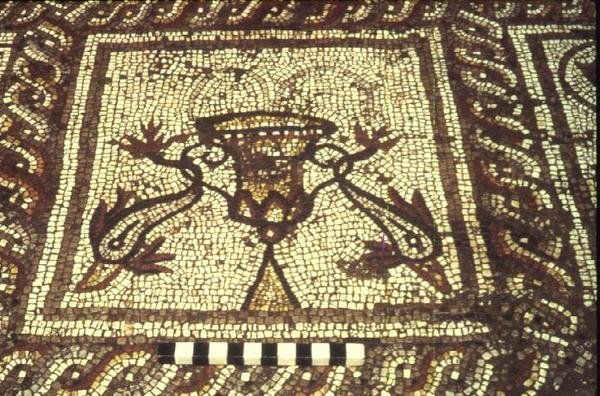 Delfinmosaikk, Insula XXVIII, bygning 3, 2. århundre f.Kr. (mosaikk) av Roman